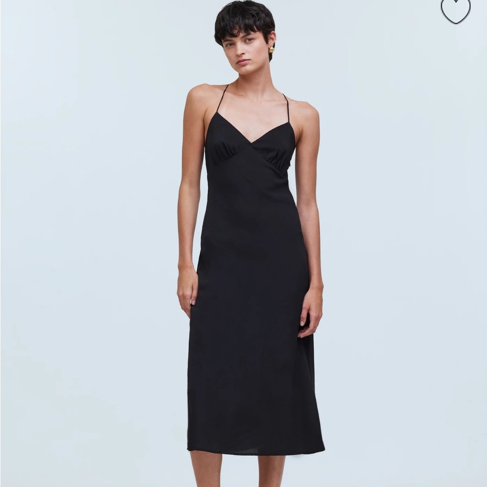 Madewell Layton Midi Slip Dress Black Size 2